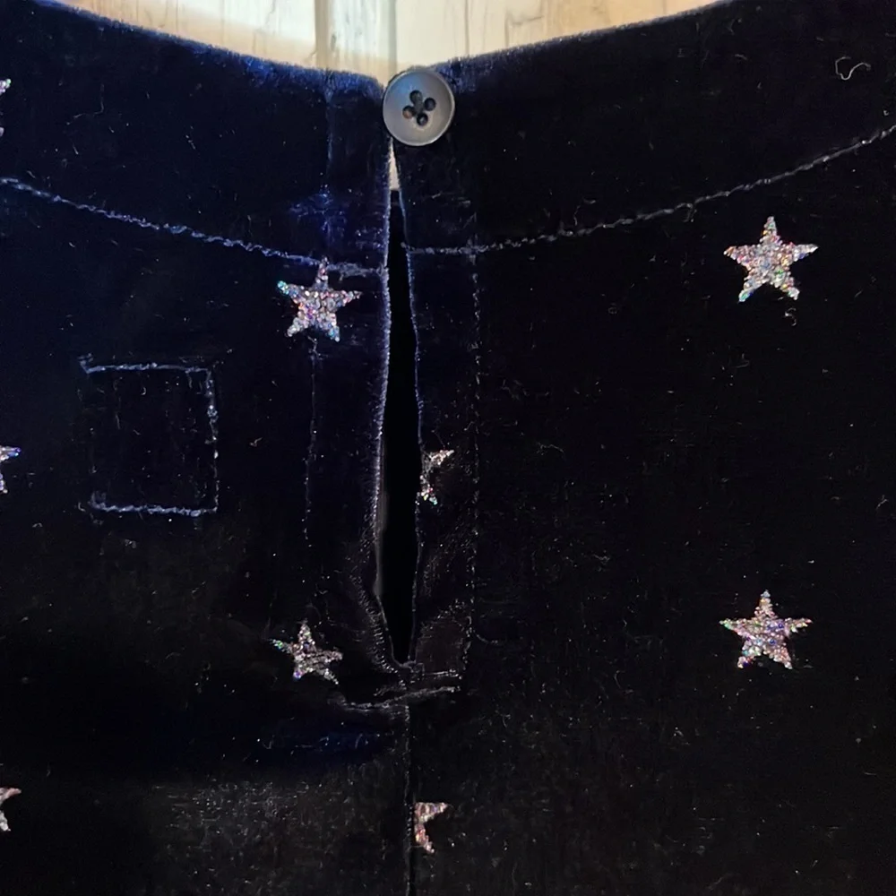 GAP Kids Girls Navy Long Sleeve Dress with Silver Sparkly Stars, Size S